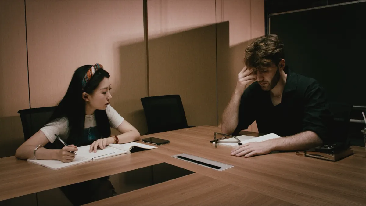 A tense moment at a table